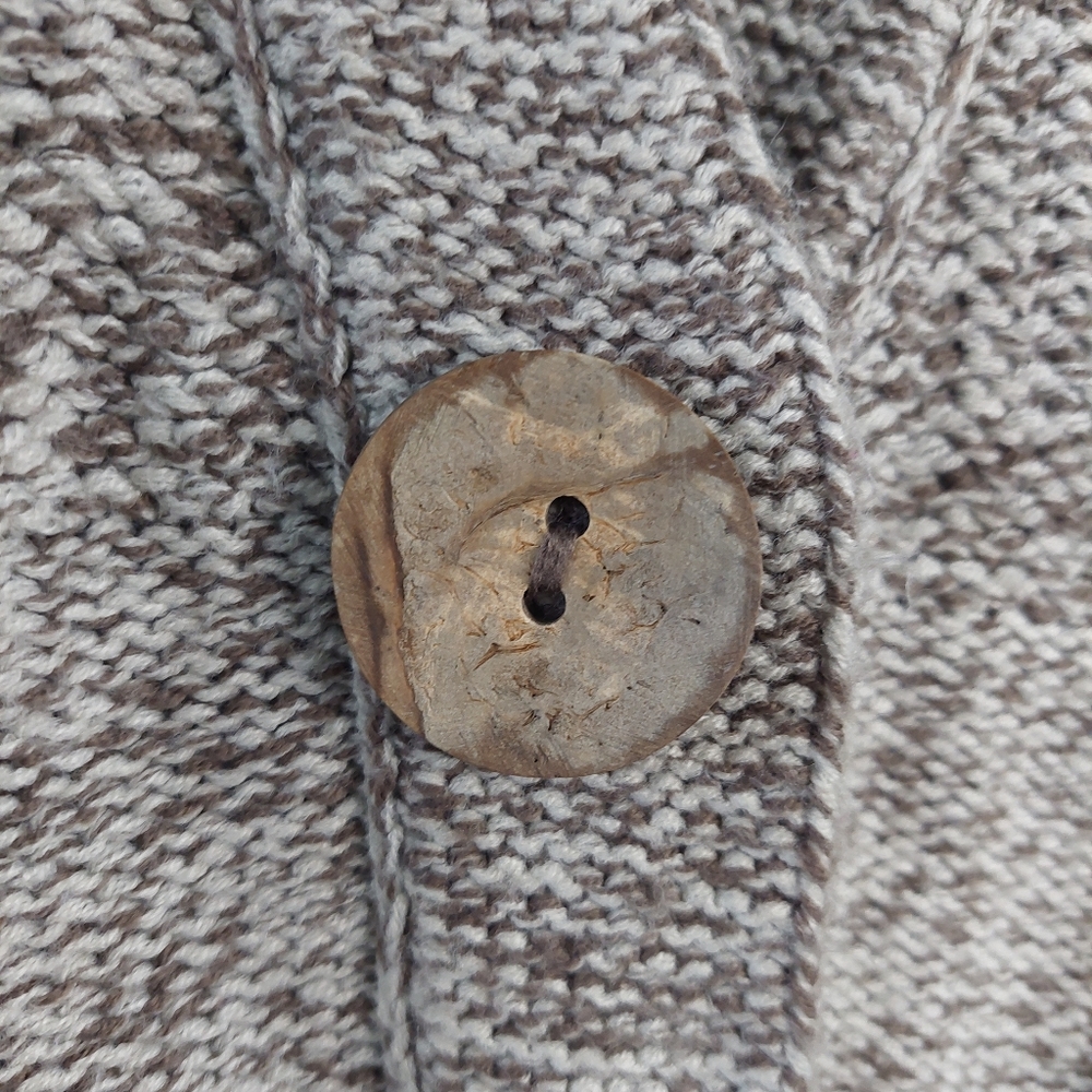 Tally-Ho cardigan sweater Medium Vintage brown tan knit snap front - Picture 4 of 7